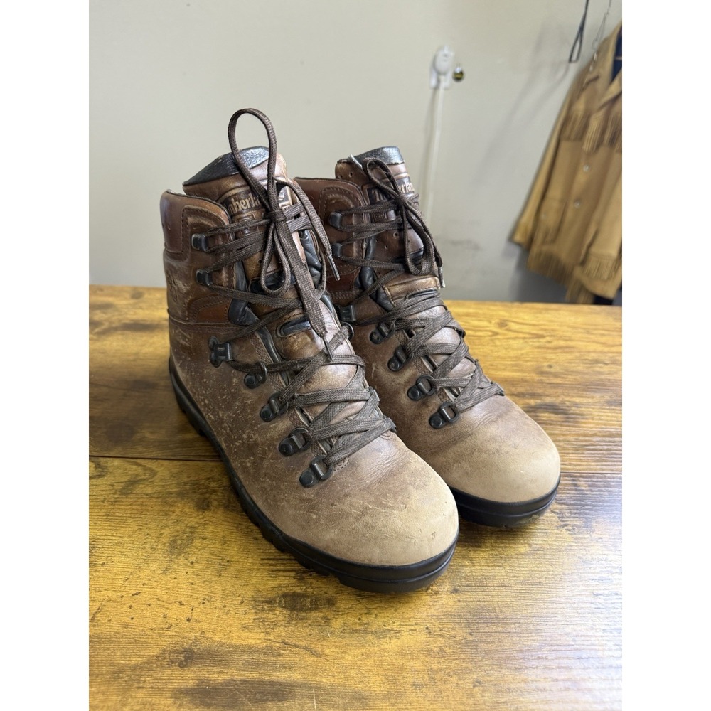 Timberland World Hiker 68323 Boots Womens 9.5 Rare Vintage Brown Leather
